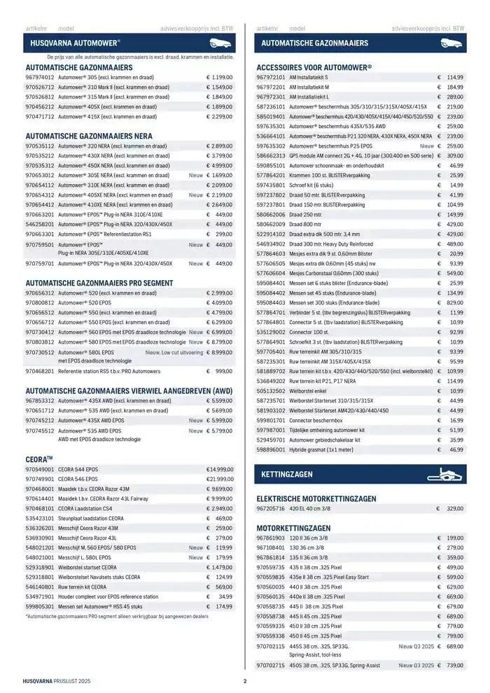 Prijslijst van 15 januari tot 31 maart 2025 - folder pagina 2