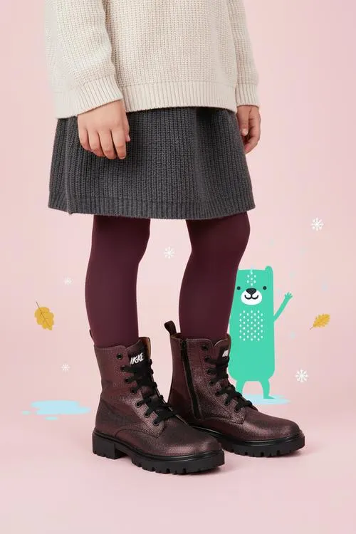 IK-KE Veterboots Paars Meisjes