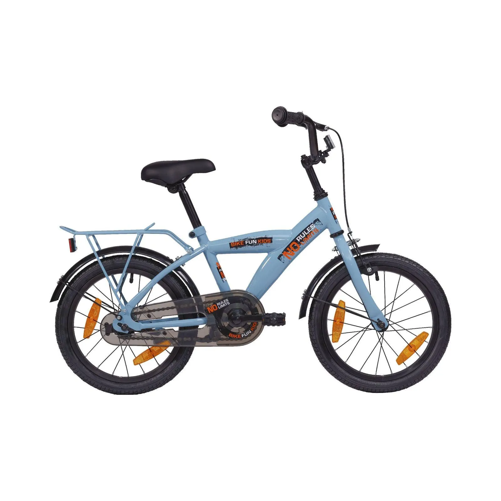 Bike fun 16 inch jongensfiets blauw no rules no limit