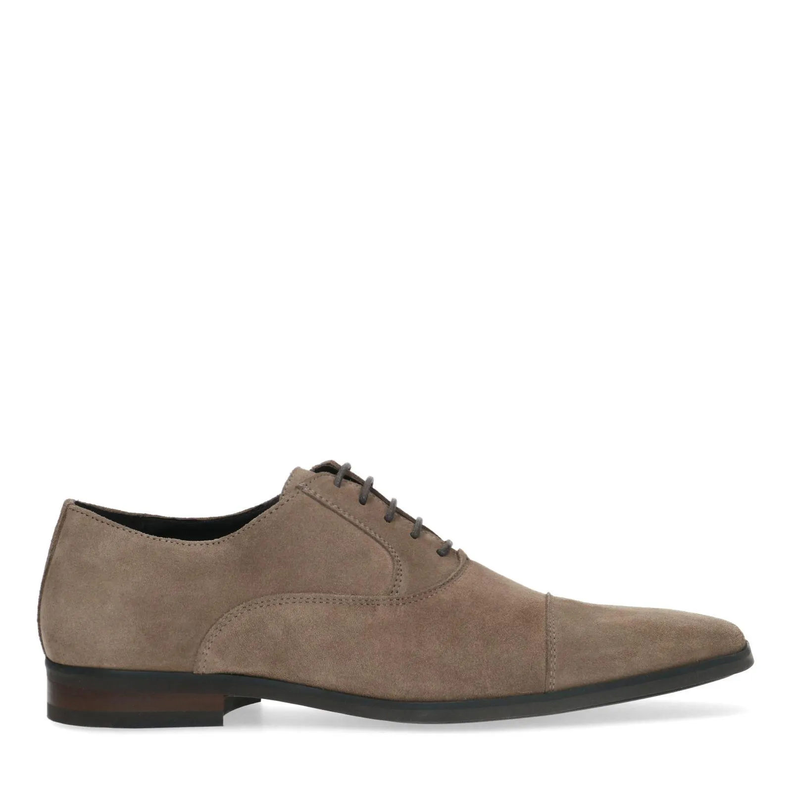 Manfield Taupe suède veterschoenen