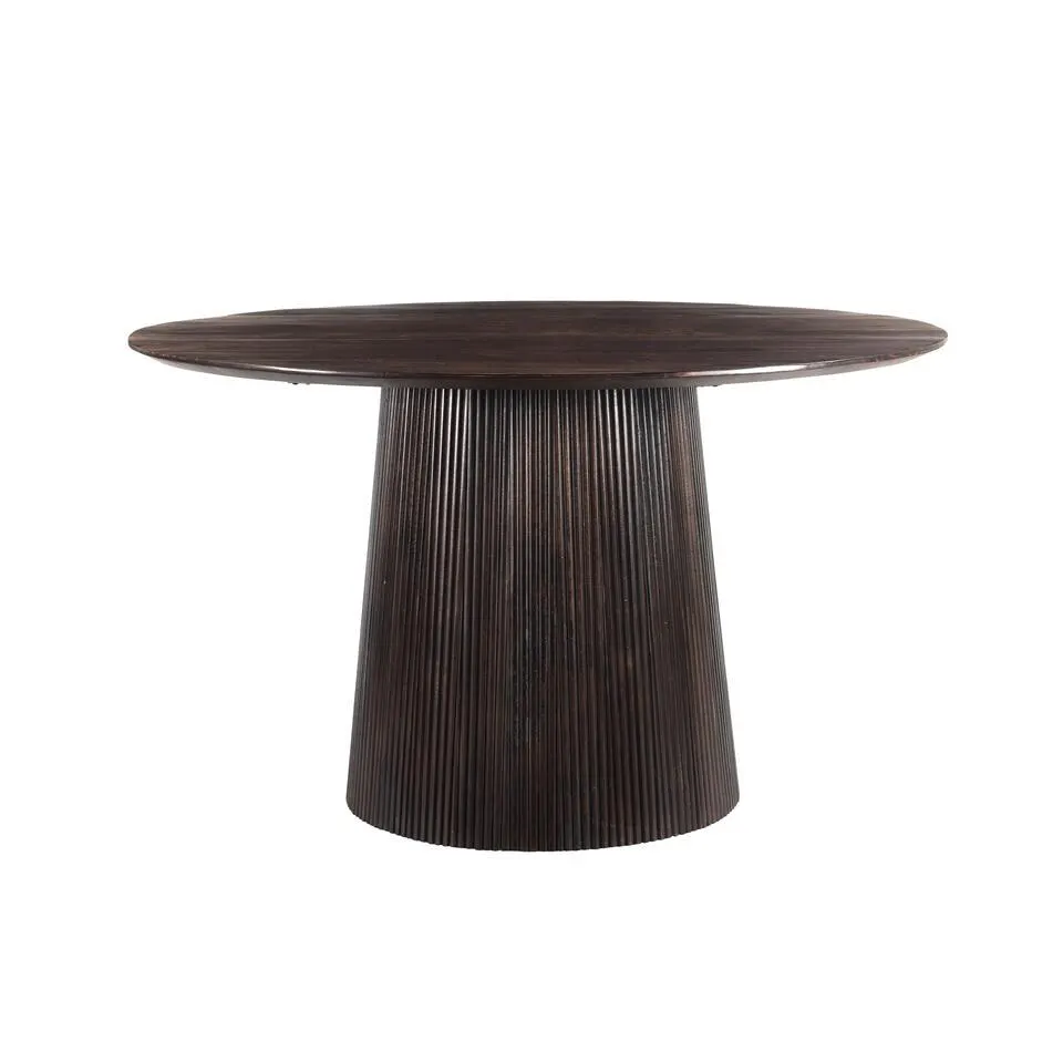 Livingfurn - Eetkamertafel Salvator Walnut 130cm - Mangohout