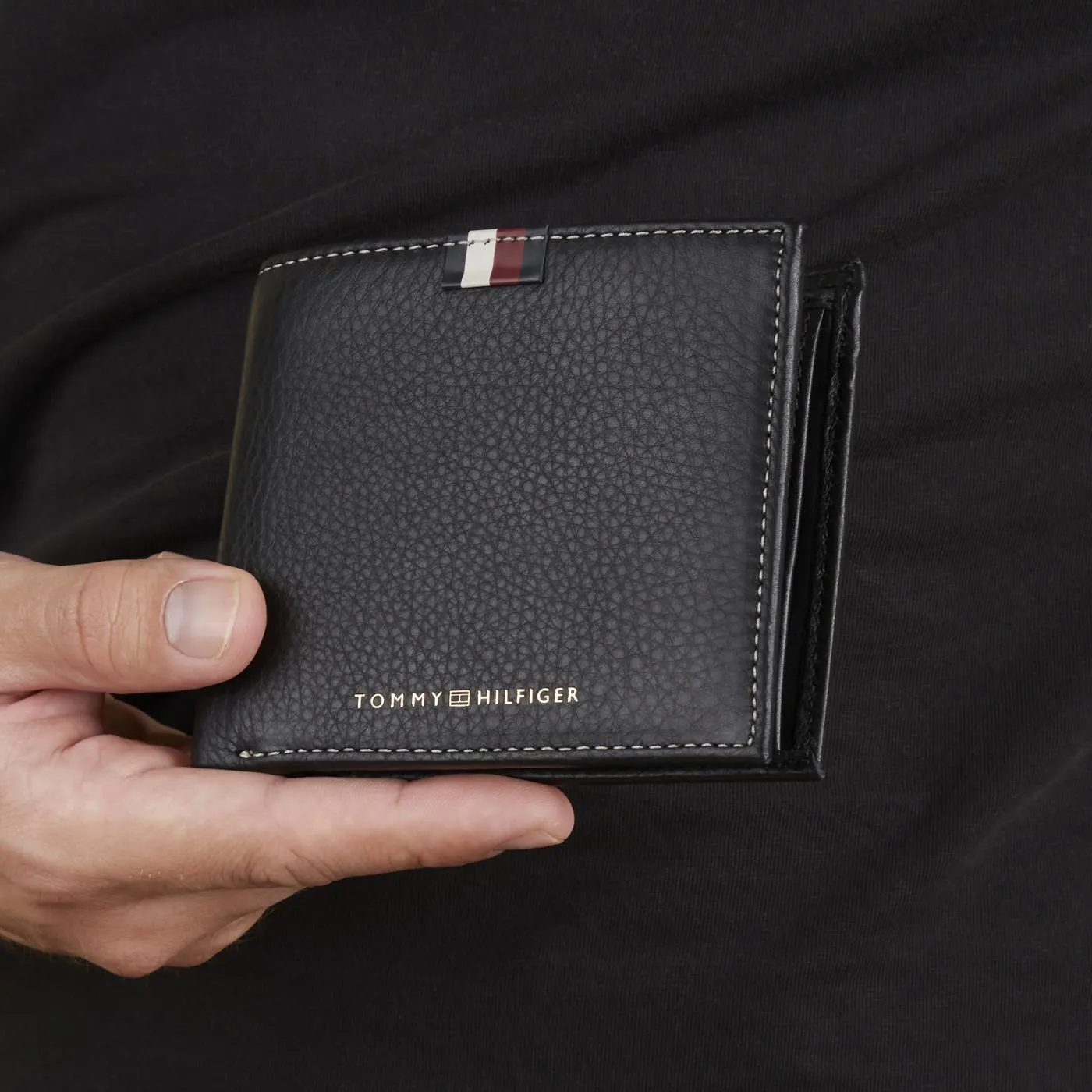 Corporate Zwarte Leren Billfold Portemonnee AM0AM11601BDS