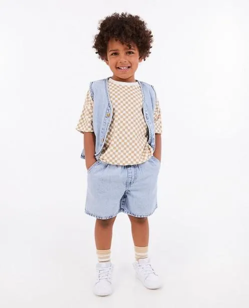 Unisex blauwe jeansshort, 3-8 jaar