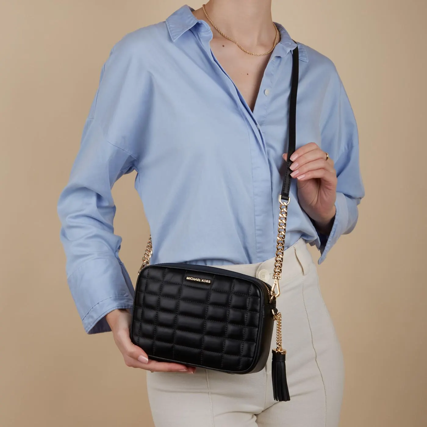 Jet Set Zwarte Kalfsleren Handtas 32R4GJ6M8L-001