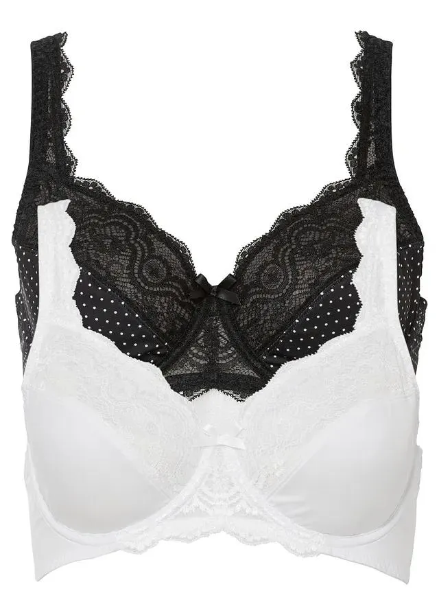 Lot de 2 soutiens-gorge à armatures et dentelle