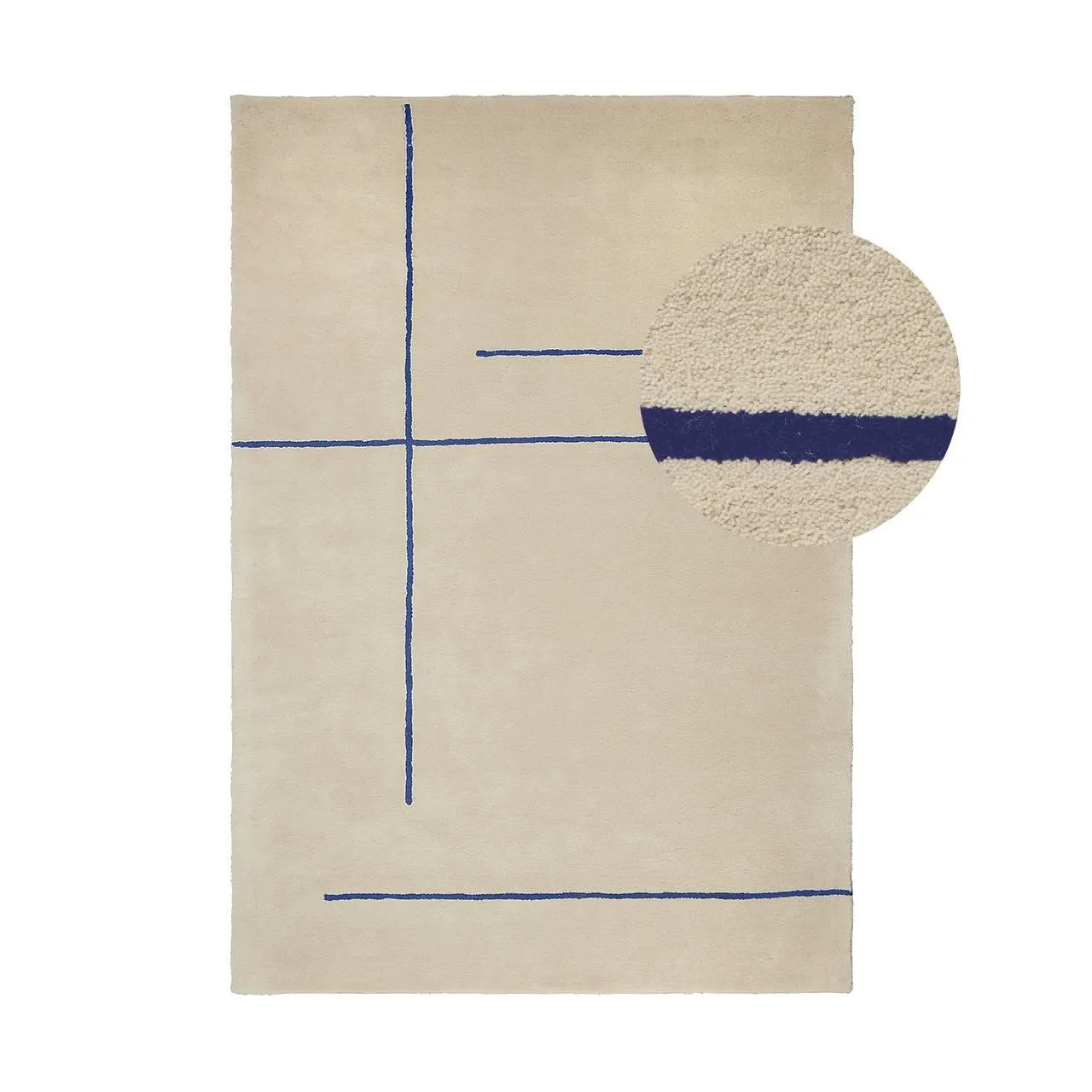 by fonQ Line Vloerkleed 170 x 240 cm - Blauw