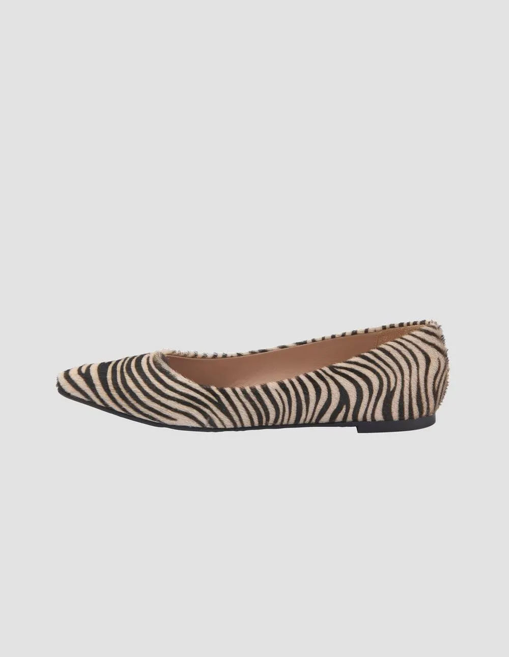 Leren ballerina's met zebraprint