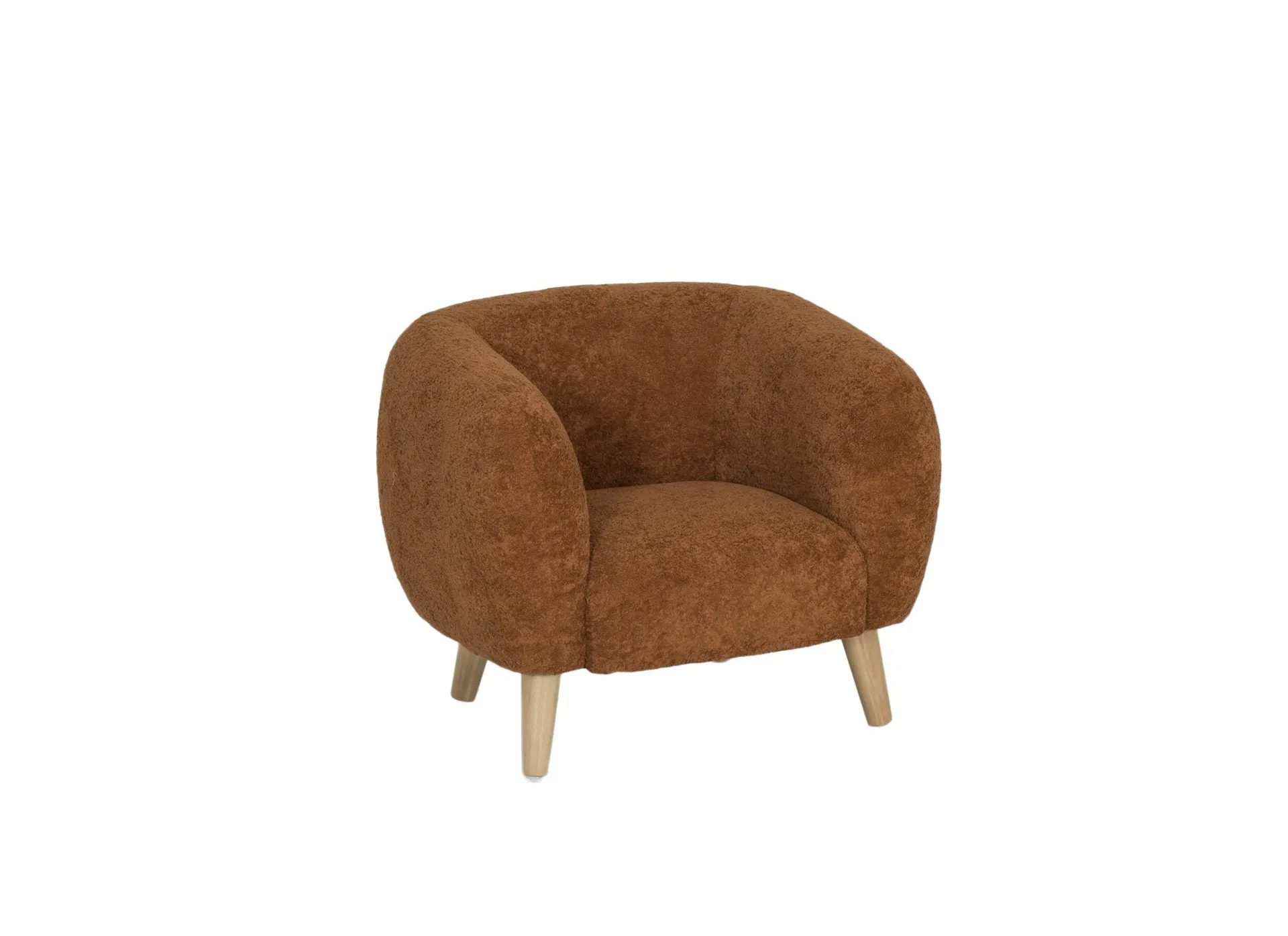 Kinderfauteuil Hush 54x44x41cm - polyestervezel - cognac