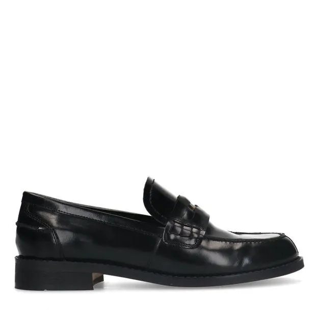 Zwarte leren penny loafers