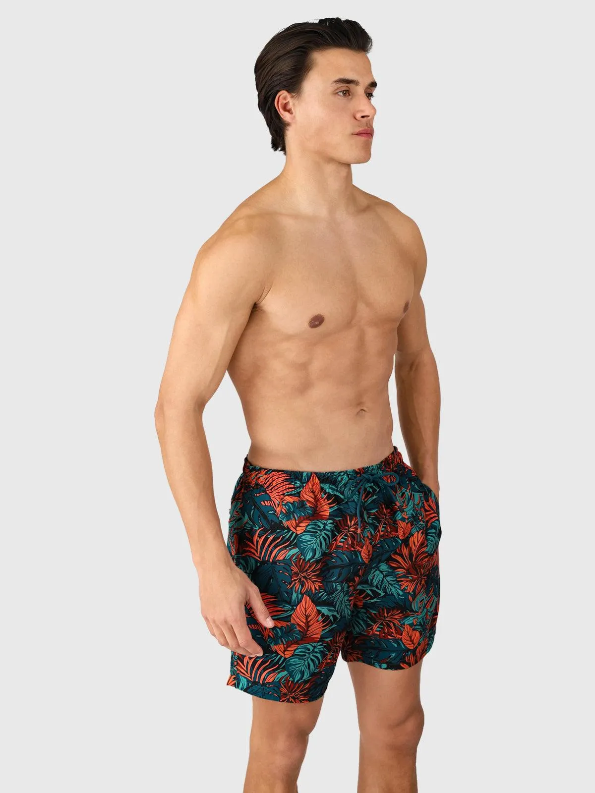 Cester-Leaves Men Swim Shorts | Fuel Green