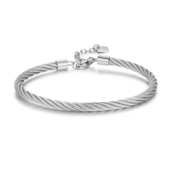 Armband in edelstaal, gedraaid ontwerp
