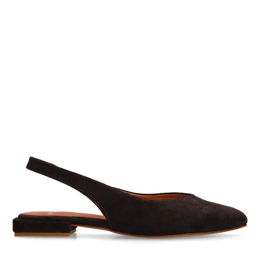 Bruine suède slingbacks