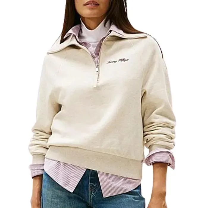 Classic Script Fleece Half Knit Sweater Dames