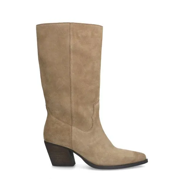 Taupe suède cowboylaarzen