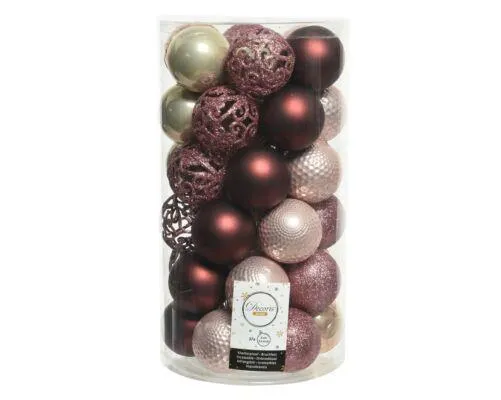 Decoris 029041 Kerstballen Kunststof Mix - 37 Stuks