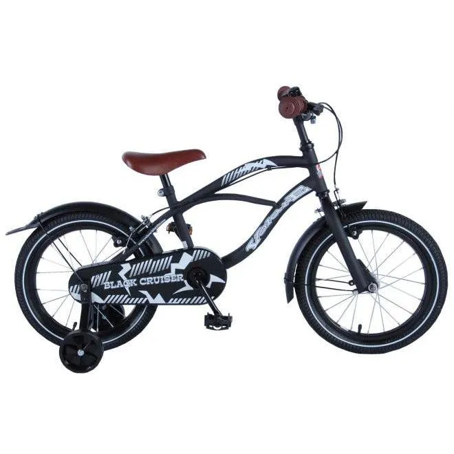 Volare Black Cruiser Kinderfiets - Jongens - 16 inch - Zwart - Twee handremmen