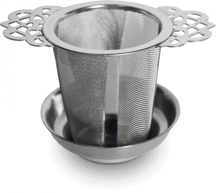 Theefilter met schoteltje