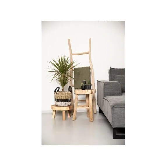 Decoratieve Ladder Miring Teak 35/45x5x150Cm Naturel