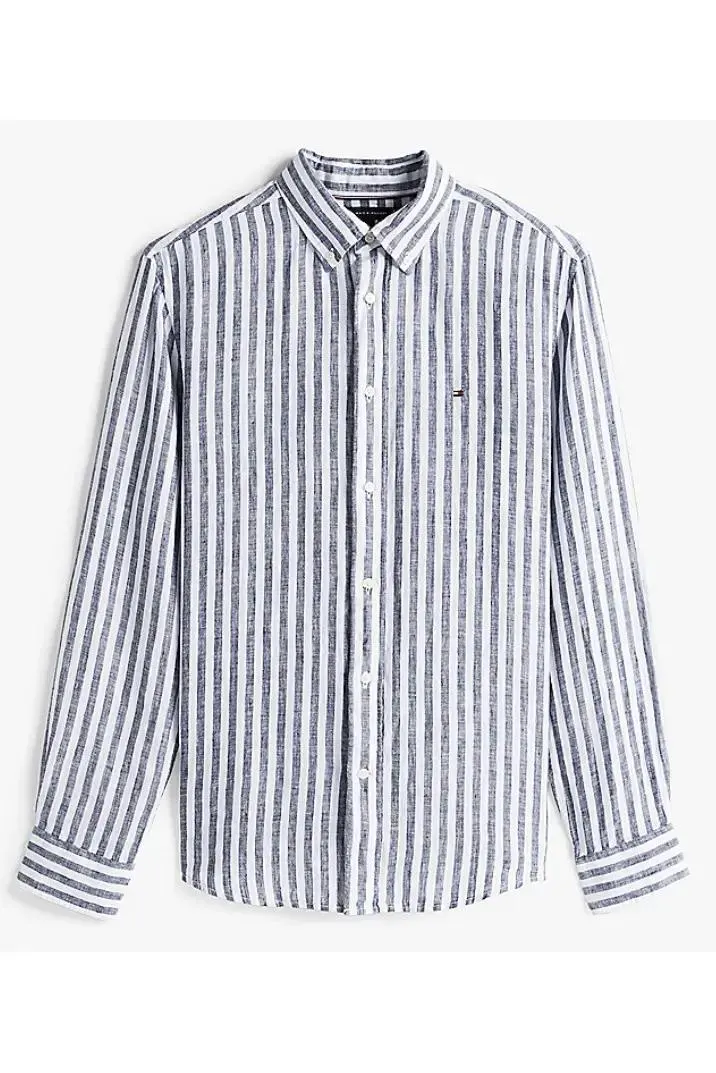 TOMMY HILFIGER LINEN ESSENTIAL STRIPE RF SHIRT
