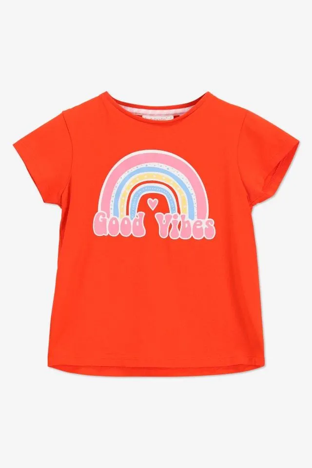 Rood T-shirt 'Good vibes'