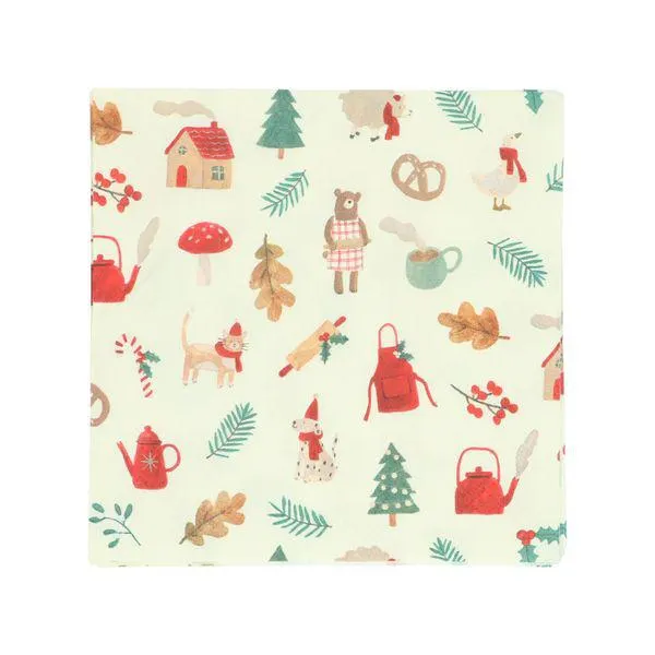 Servetten, dieren, papier, 20 stuks, 33 x 33 cm