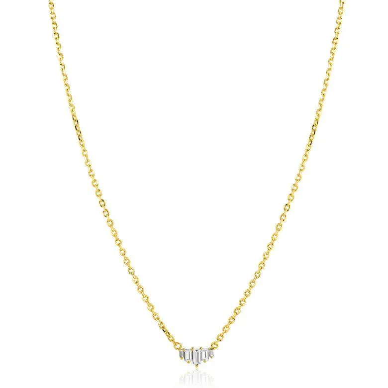 ZINZI gold plated zilveren ketting 42–45cm met piramide vorm, bezet met witte zirkonia’s ZIC2723Y