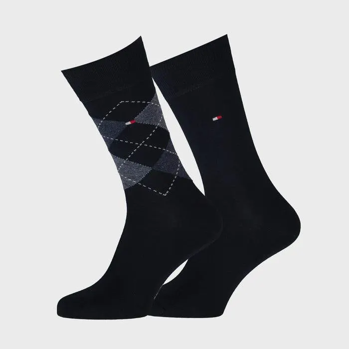 2-pack herensokken ruiten - Tommy Hilfiger