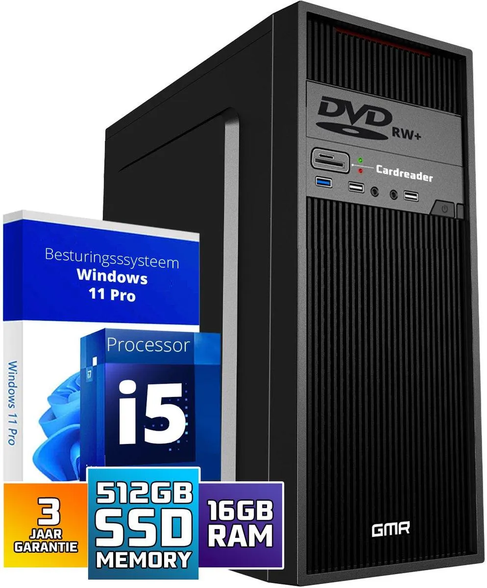 Intel Compleet PC | Intel Core i5 | 16 GB RAM | 500 GB SSD | Windows 11 Pro