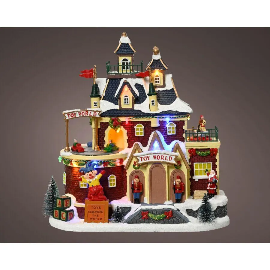 Kaemingk LED Kerstdecoratie Miniatuur Bouwsel met Kleurrijke Verlichting