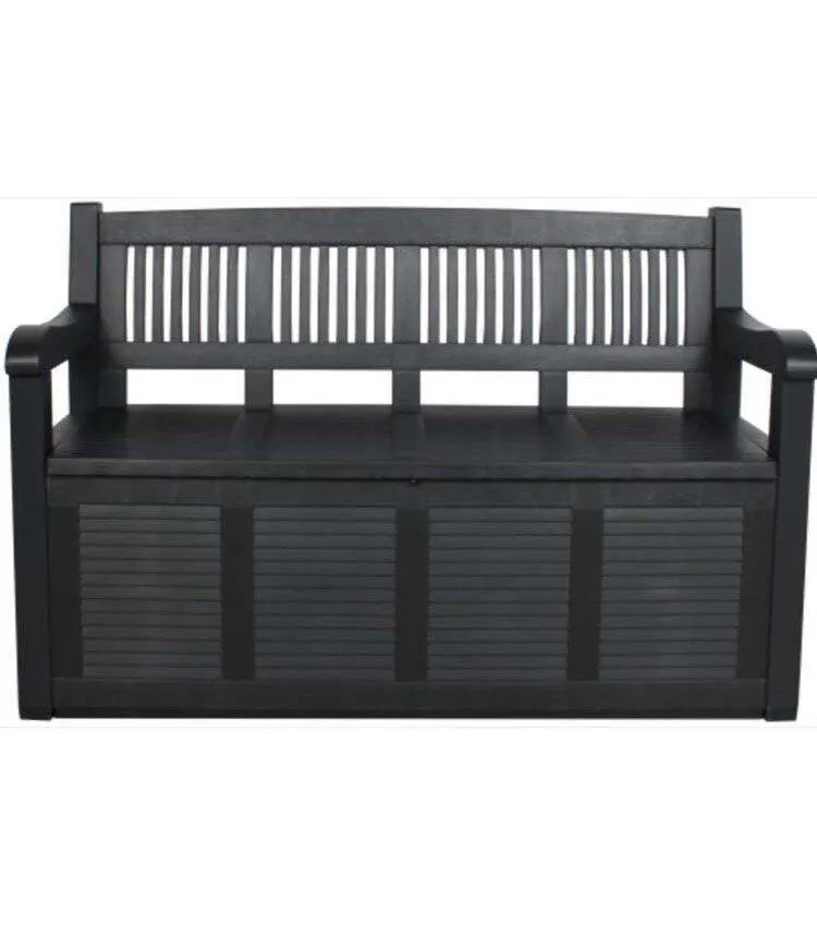 Opbergbank antraciet Santa Cruz 130x60x85cm