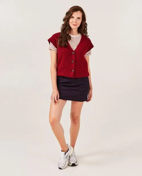 Donkerrode cardigan