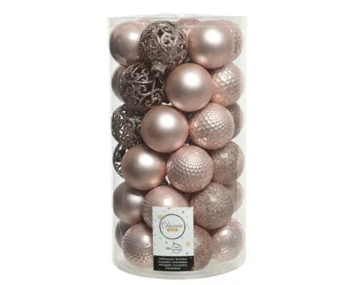 Decoris 020808 Kerstballen Kunststof Mix - 37 Stuks