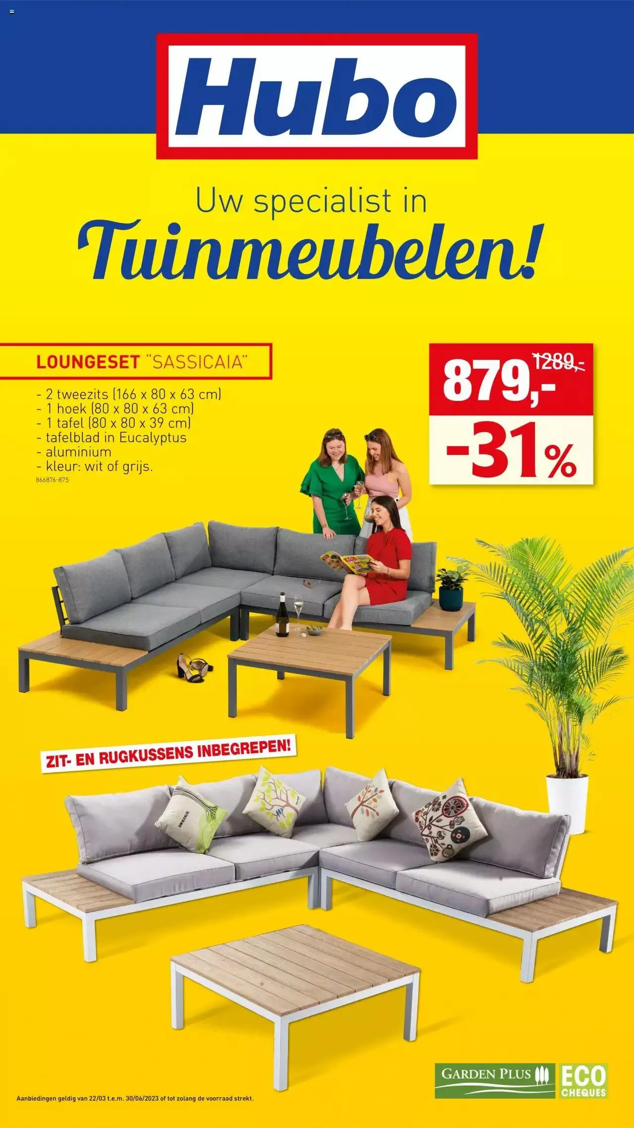 Hubo - Tuinmeubelen Special 2023 van 30 juni tot 31 december 2023 - folder pagina 1