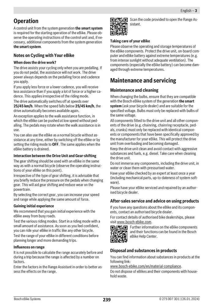 Electric Bike Manual van 12 februari tot 12 augustus 2025 - folder pagina 239