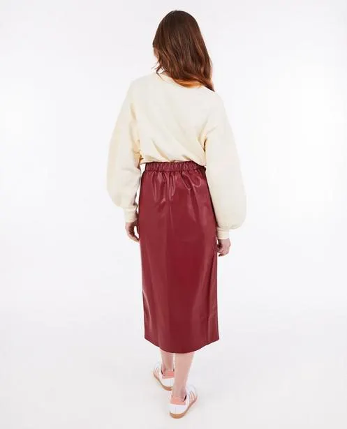 Rok met leather look