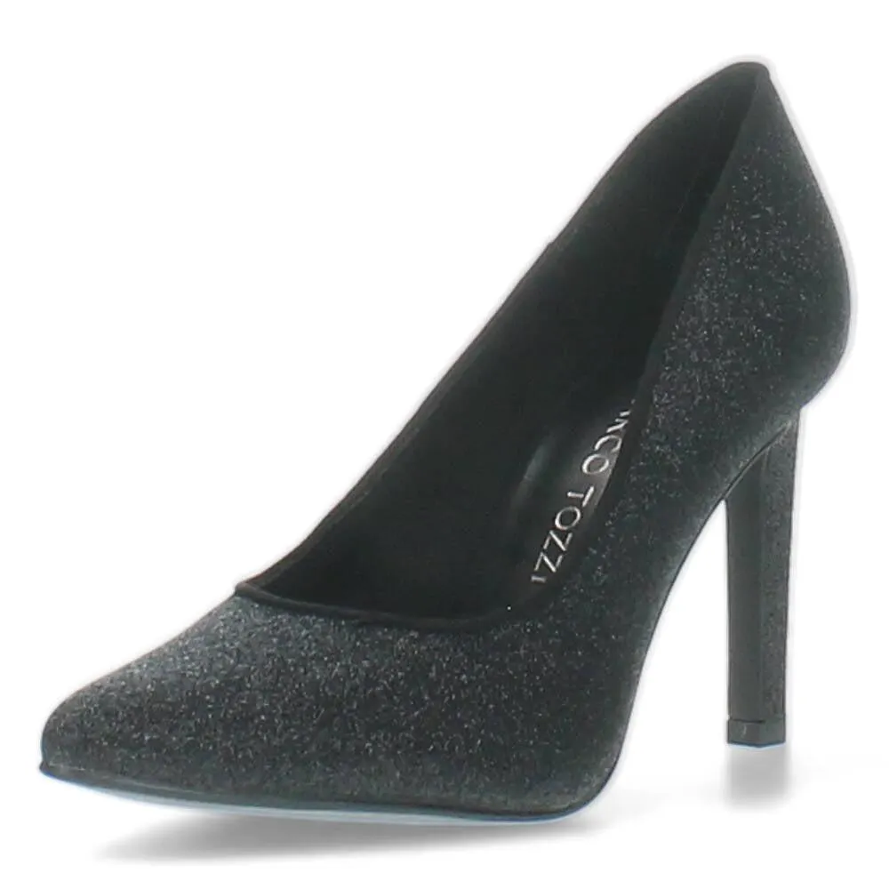 Zwarte glitter pumps