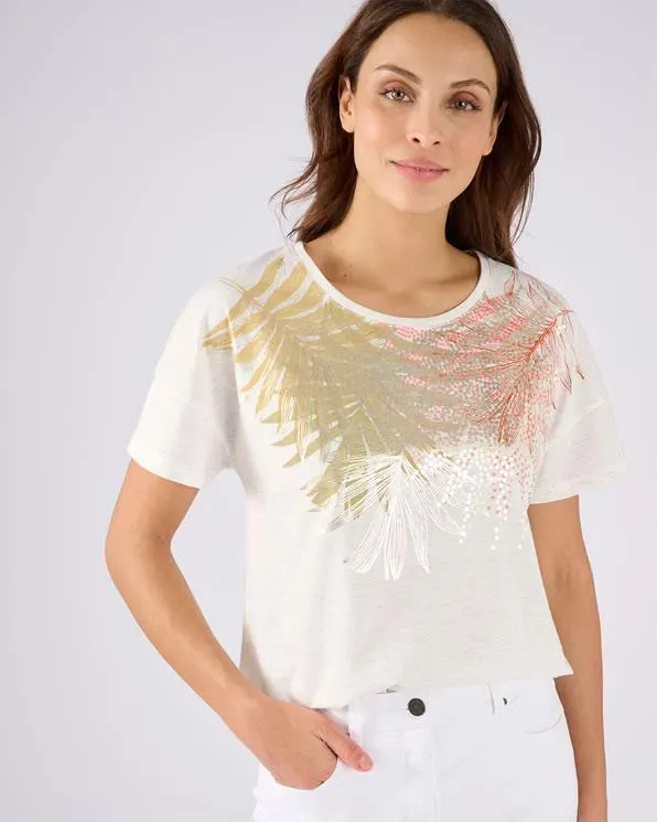 T-shirt met glanzend draadpatroon