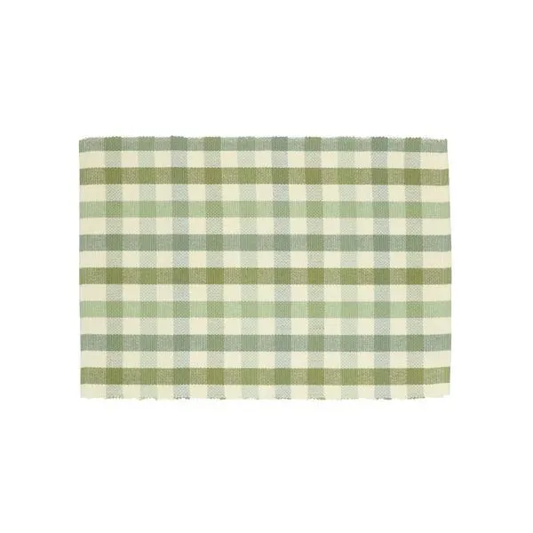 Placemat, katoen, geruit, groen, 35 x 50 cm