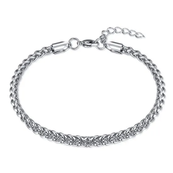 Armband in edelstaal, gevlochten ontwerp