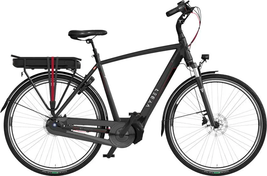 Vyber Ride E1 522Wh 28 Inch Heren 7V Hydraulische schijfrem Zwart/Rood