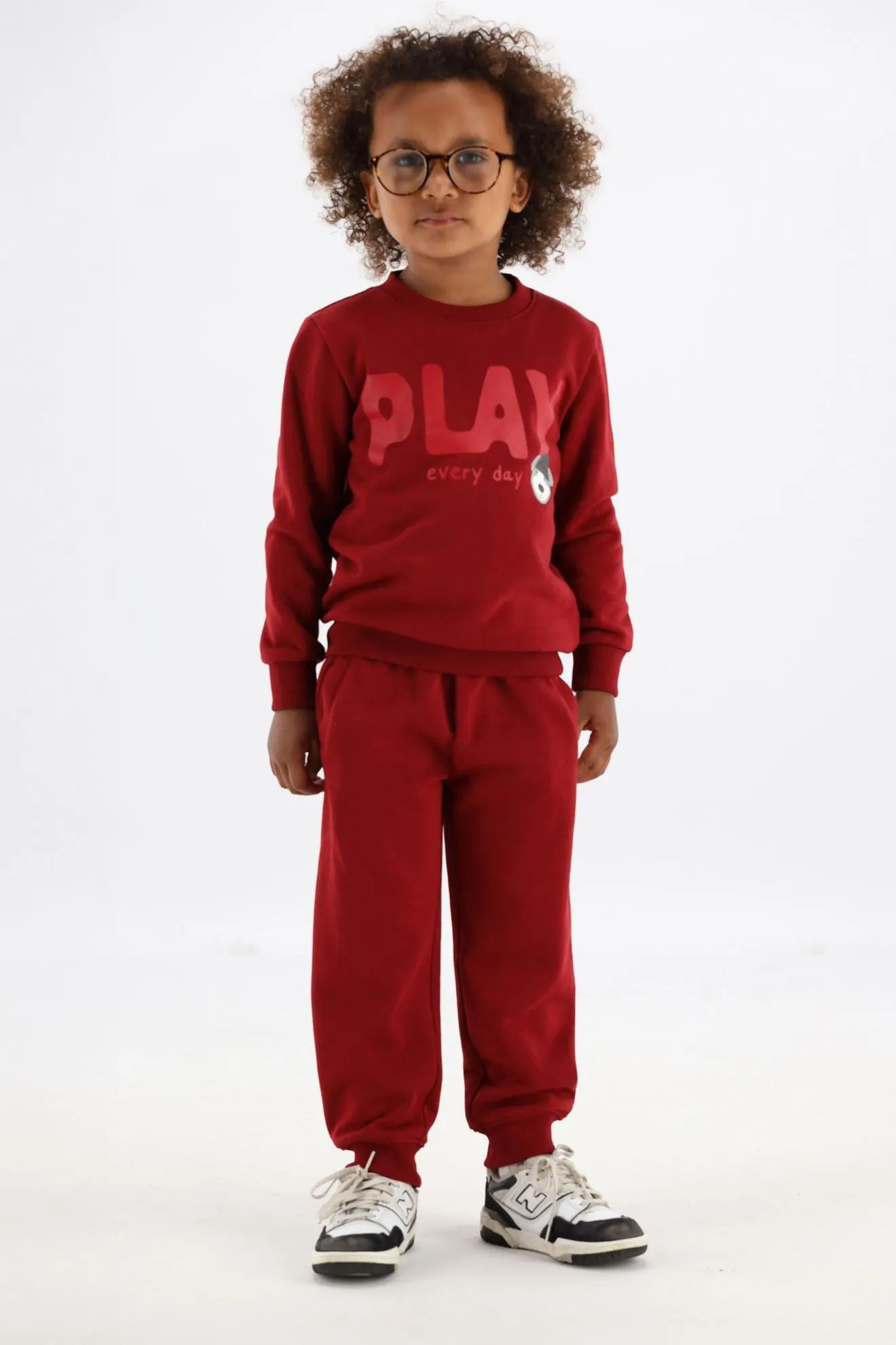 Rode joggingbroek loose fit