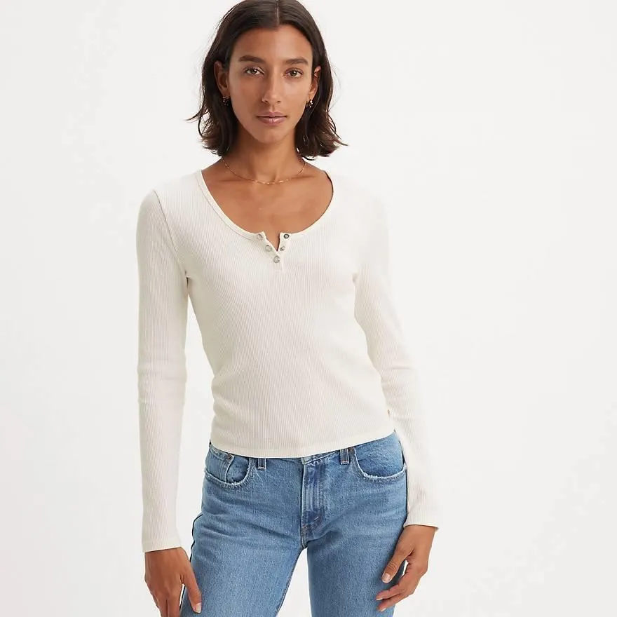 Dry Goods Waffle Henley Long Sleeve Tee