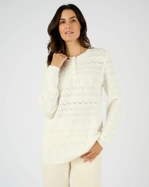 Trui van opengewerkt tricot Thermolactyl