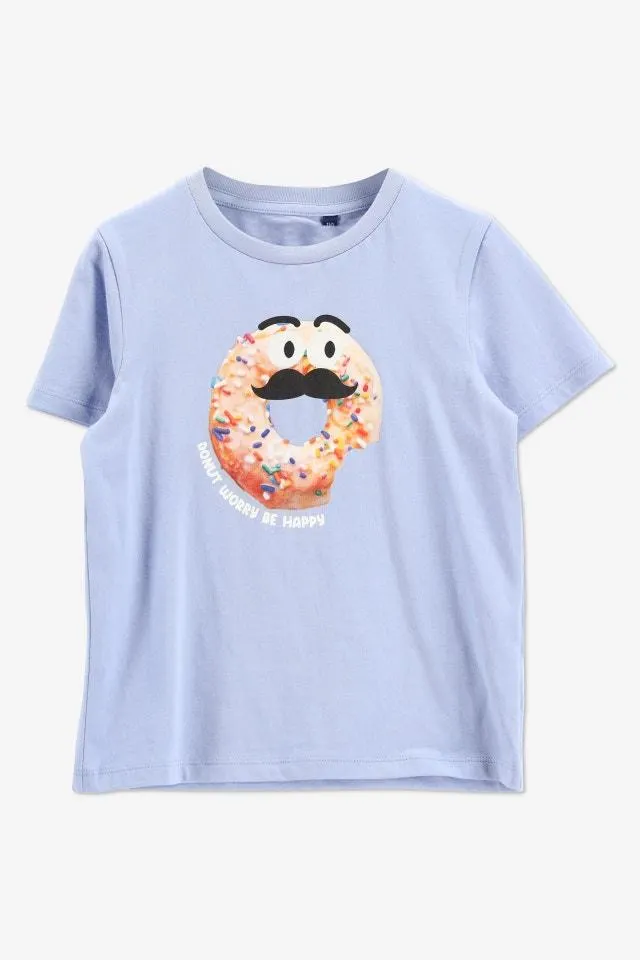 Lichtblauw T-shirt Donut worry be happy