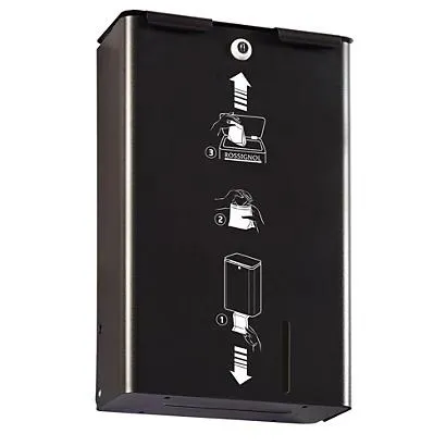 Wandafvalbak voor dameshygiëne 10l - met dispenser zakjes voor dameshygiëne - manga - mangaangrijs