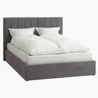 Bedframe HASLEV opbergruimte 140x200 donkergrijze stof