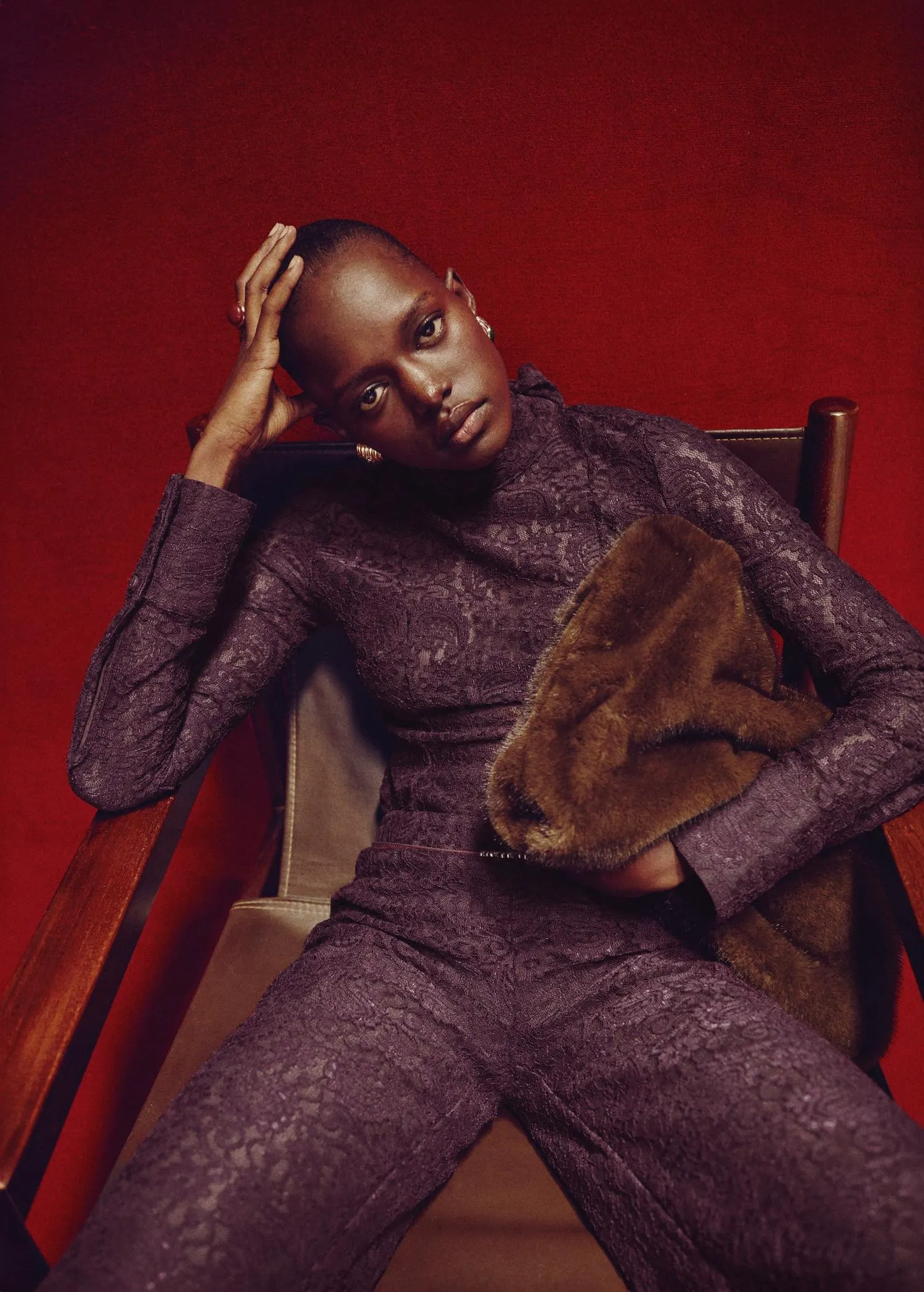 Kanten blouse met sjaaltje