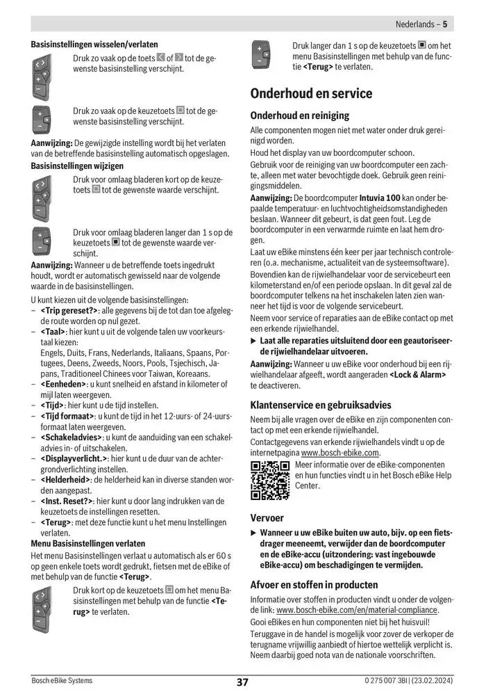Electric Bike Manual van 12 februari tot 12 augustus 2025 - folder pagina 37