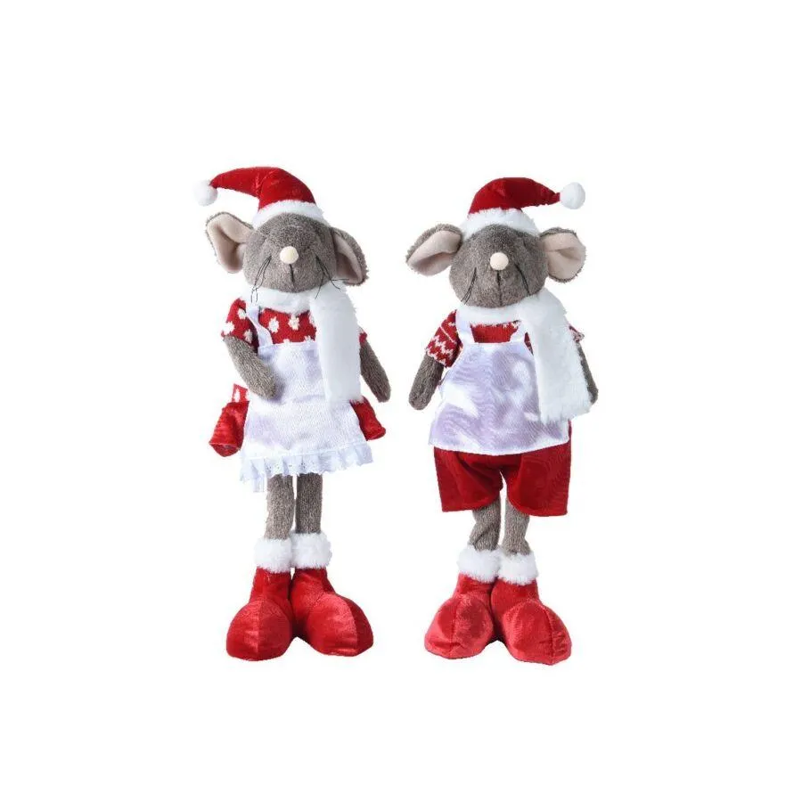 Kaemingk Polyester Muis in Rood met Kleurrijke Accenten