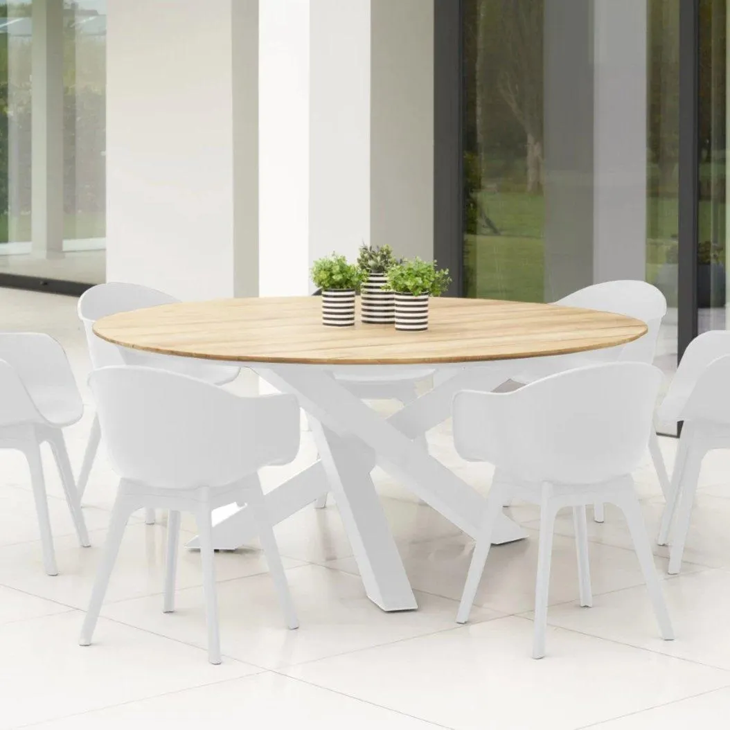 Xianx tafel Ø175cm | Mona kuipstoel white